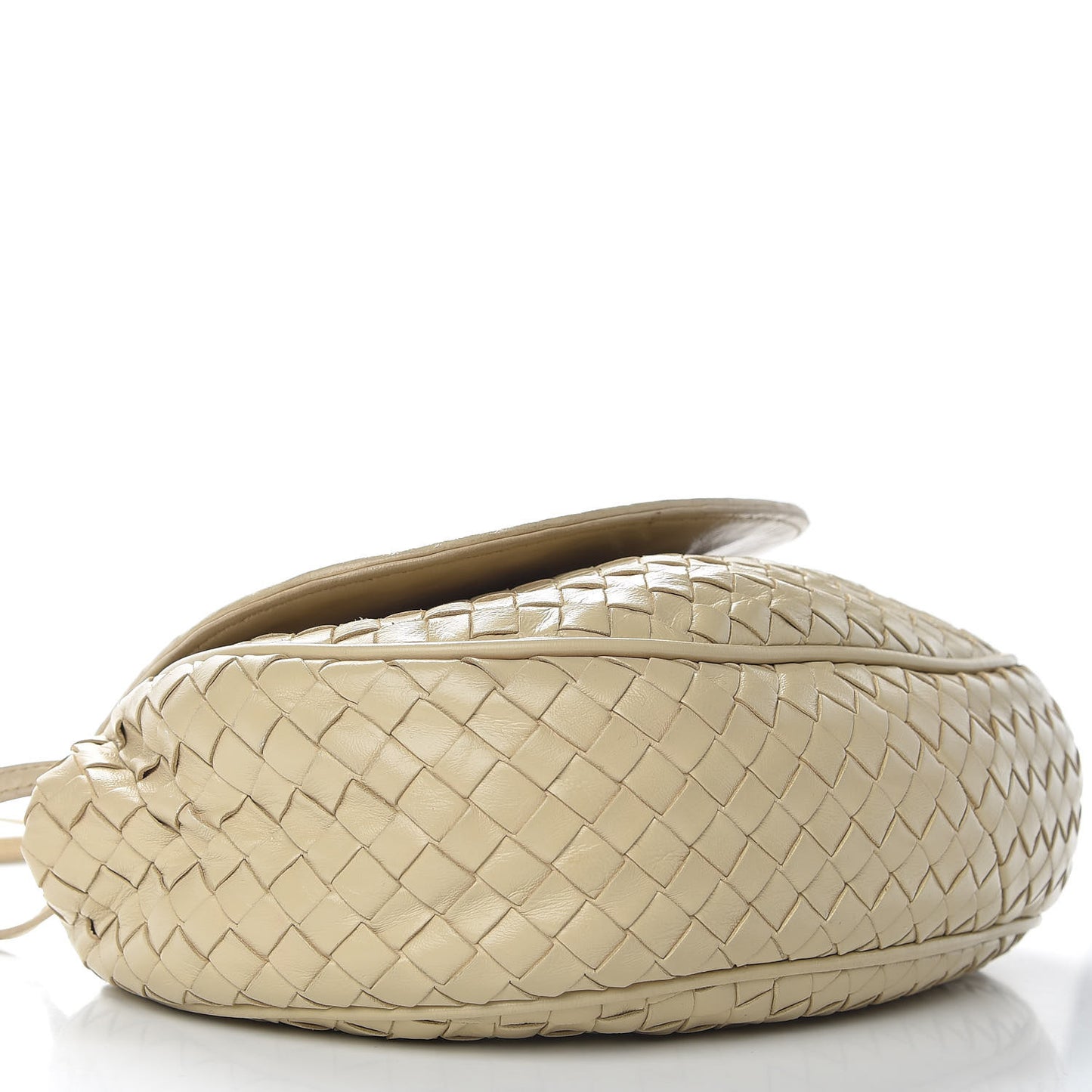 Nappa Intrecciato Crossbody Flap Bag Beige