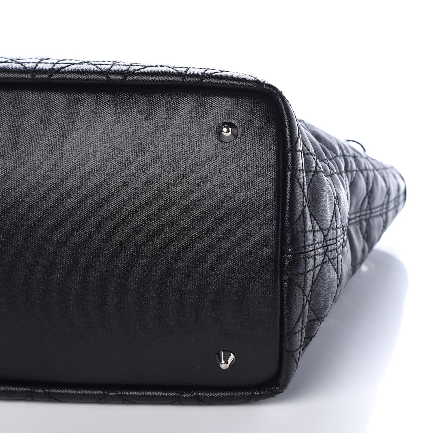 Christian Dior Coated Canvas Cannage Large Panarea Tote Black 9 of 10
