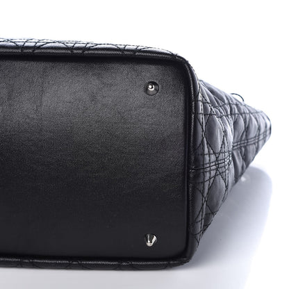 Christian Dior Coated Canvas Cannage Large Panarea Tote Black 9 of 10
