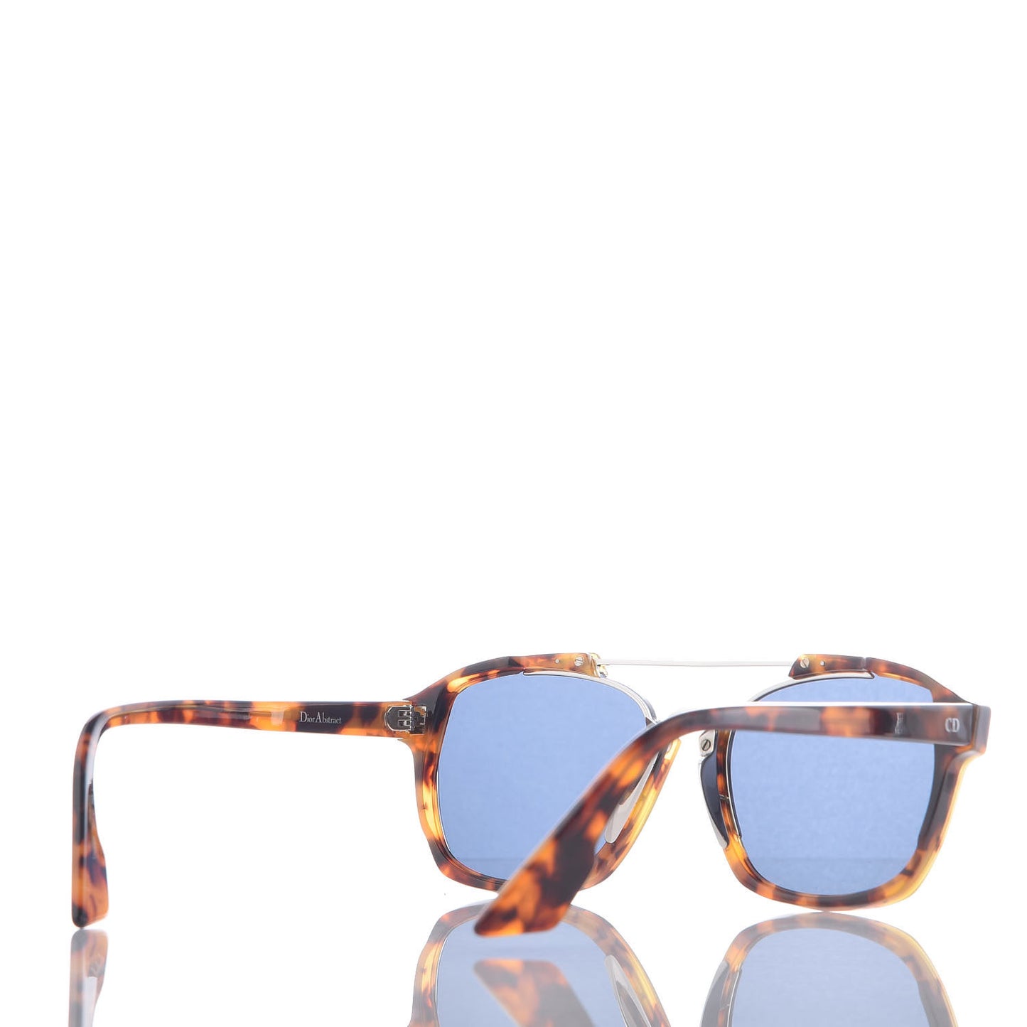 Abstract Square Mirrored Sunglasses Spotted Havana Blue