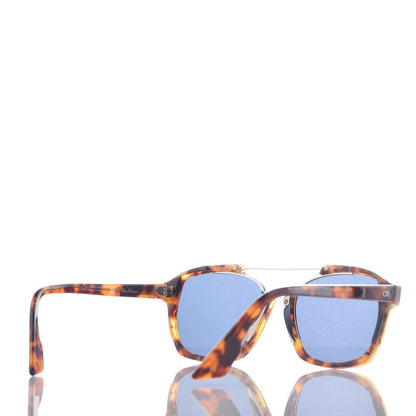 Christian Dior Abstract Square Mirrored Sunglasses Spotted Havana Blue 4 of 7