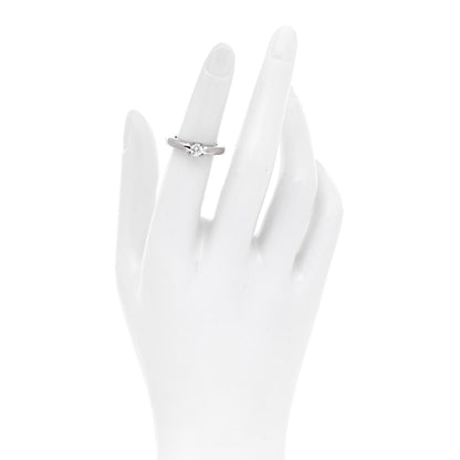 Cartier 18K White Gold Diamond .31ct C De Cartier Solitaire Ring 48 4.5 2 of 5