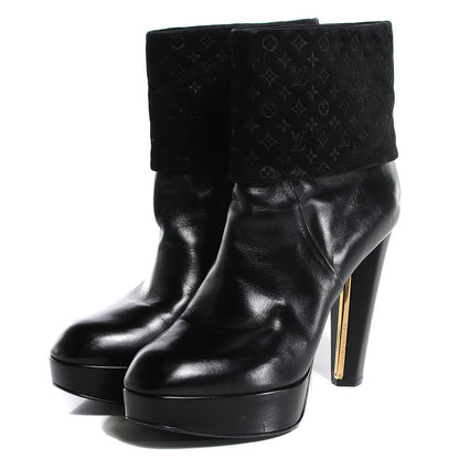 Louis Vuitton Calfskin Suede Art Deco Boots 38.5 Black 3 of 7