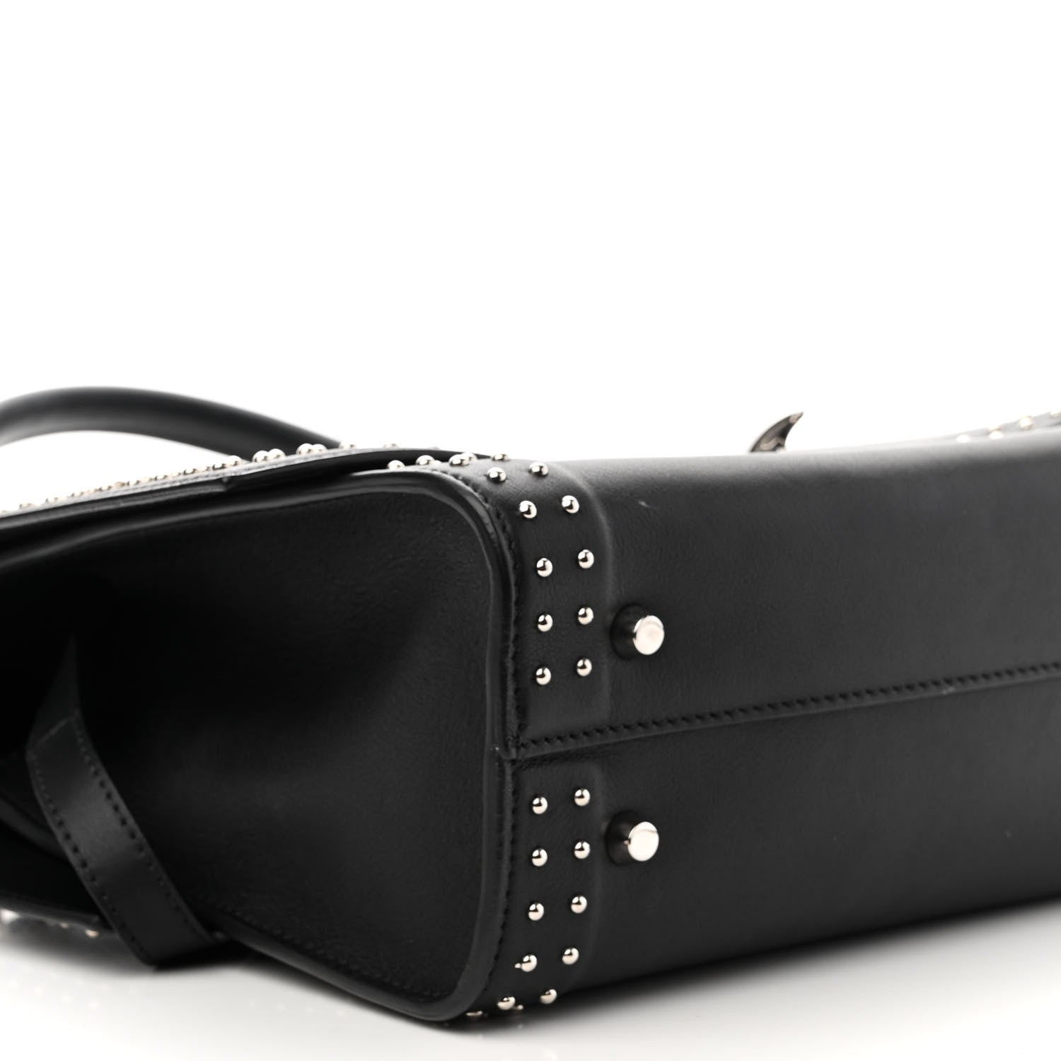 Givenchy Grained Calfskin Studded Small Shark Lock Satchel Black 9 of 10