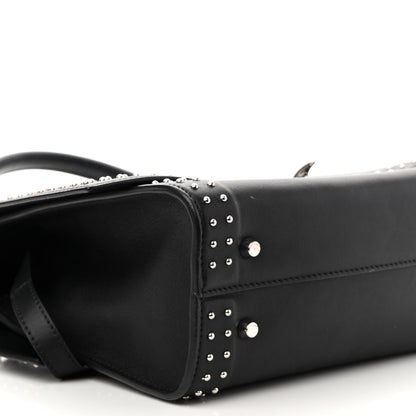 Givenchy Grained Calfskin Studded Small Shark Lock Satchel Black 9 of 10