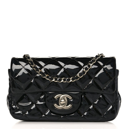 Chanel Patent Calfskin Quilted Extra Mini Rectangular Flap Black 1 of 9