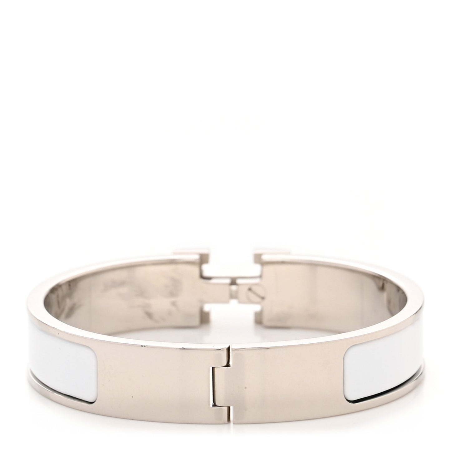 Enamel Narrow Clic Clac H Bracelet PM White
