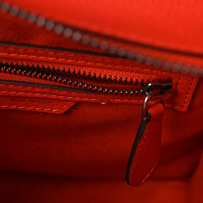 Celine Drummed Calfskin Micro Luggage Vermillion 16 of 17