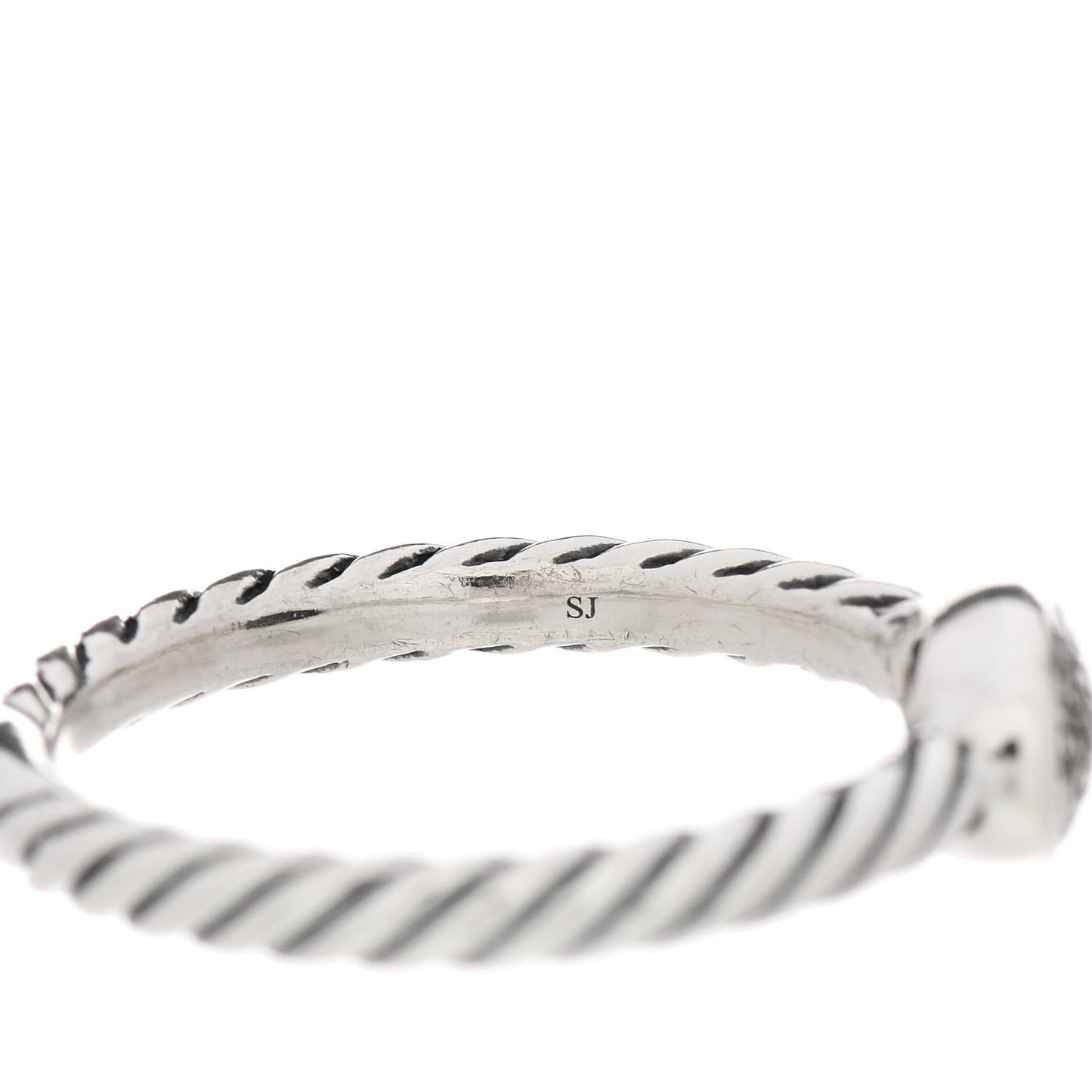 Sterling Silver Diamond Petite Pave Oval Ring 52 6