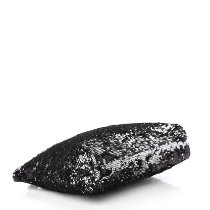 Jimmy Choo Sequin Callie Tasseled Clutch Black Silver 4 of 9