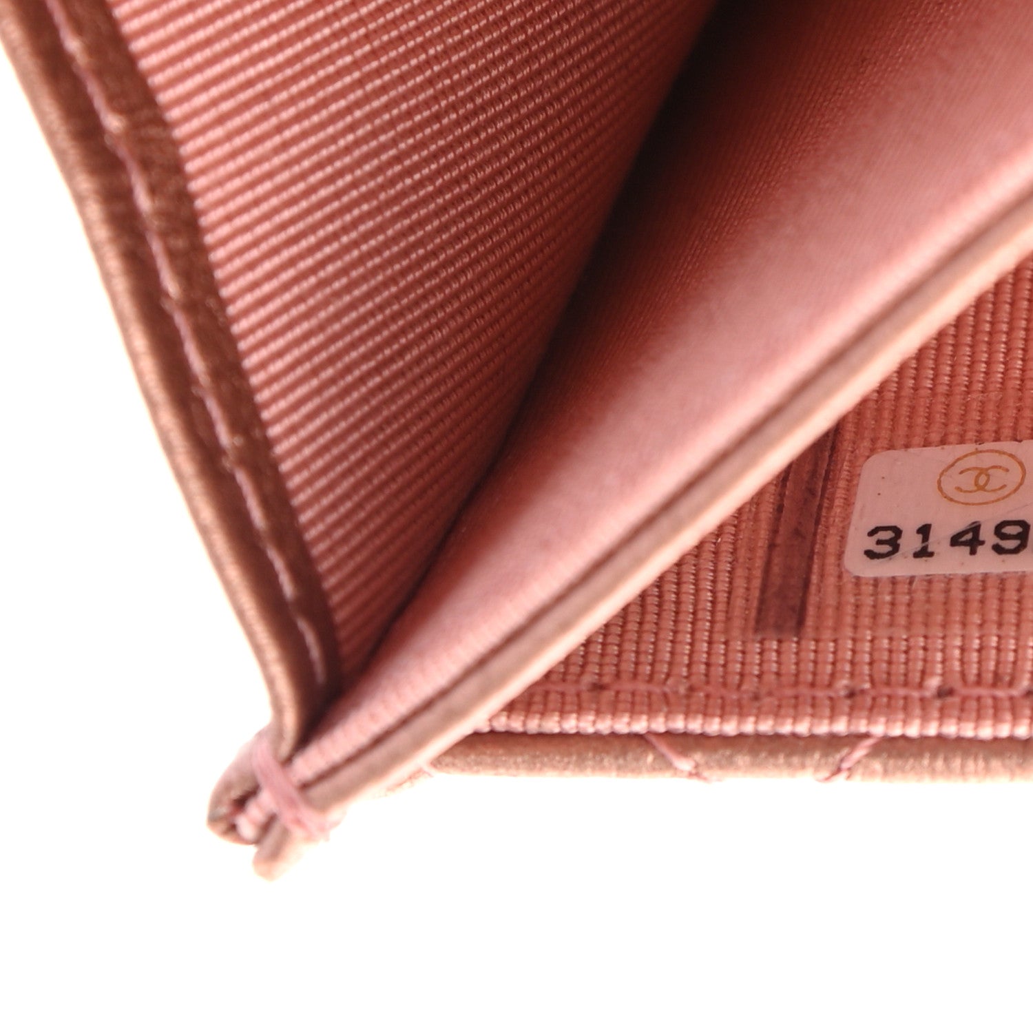 Chanel Metallic Calfskin Quilted Reissue Flap Card Holder Copper Pink 8 of 8