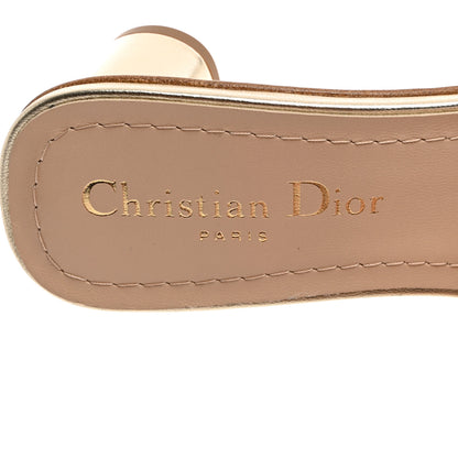 Christian Dior Laminated Lambskin C'est Dior 50mm Slide Sandals 35.5 Light Gold 7 of 9