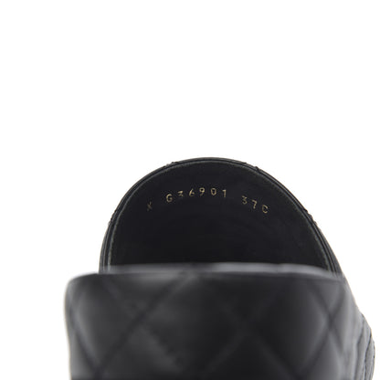 Chanel Lambskin Quilted CC Mules Sandals 37 Black 8 of 11