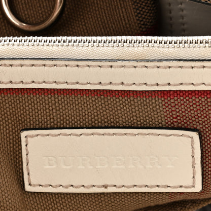 Burberry Canvas Mega Check Medium Tottenham Brit Tote White 6 of 12