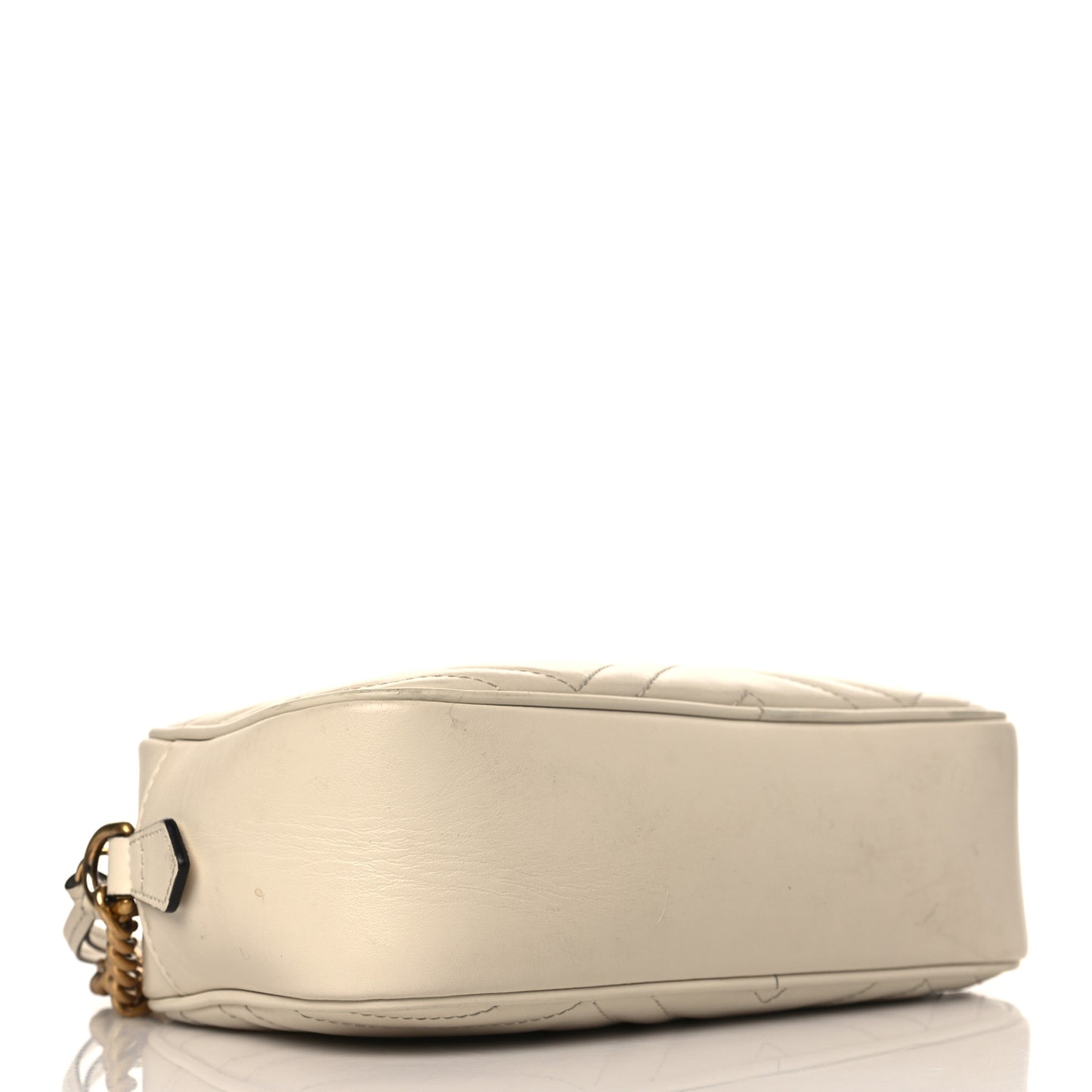 Calfskin Matelasse Small GG Marmont Chain Shoulder Bag White
