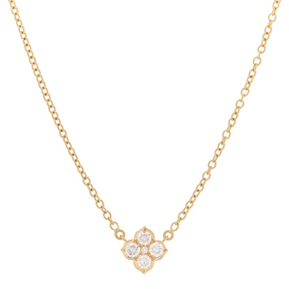 Cartier 18K Yellow Gold Diamond Hindu Floral Pendant Necklace 4 of 6
