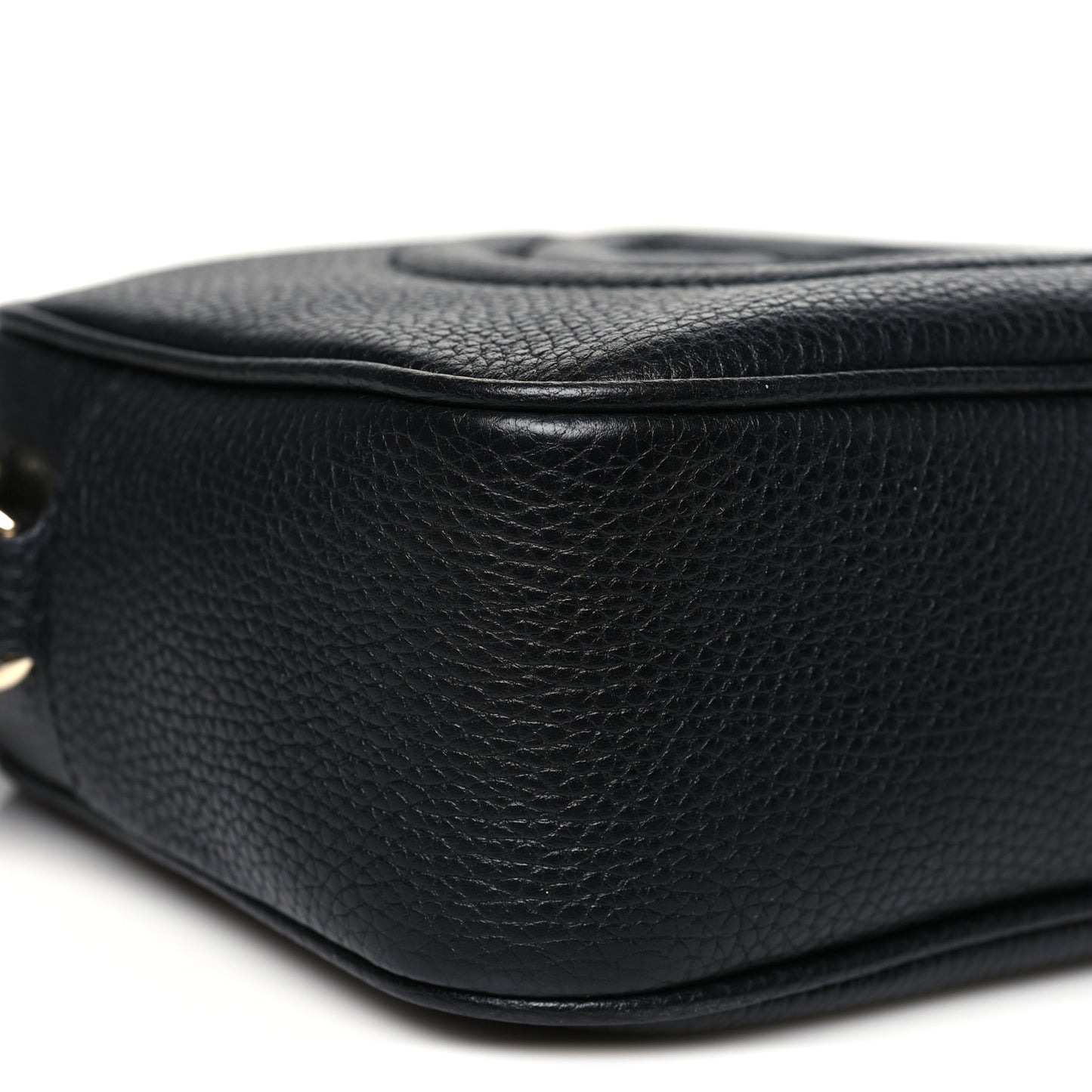 Pebbled Calfskin Small Soho Disco Bag Black