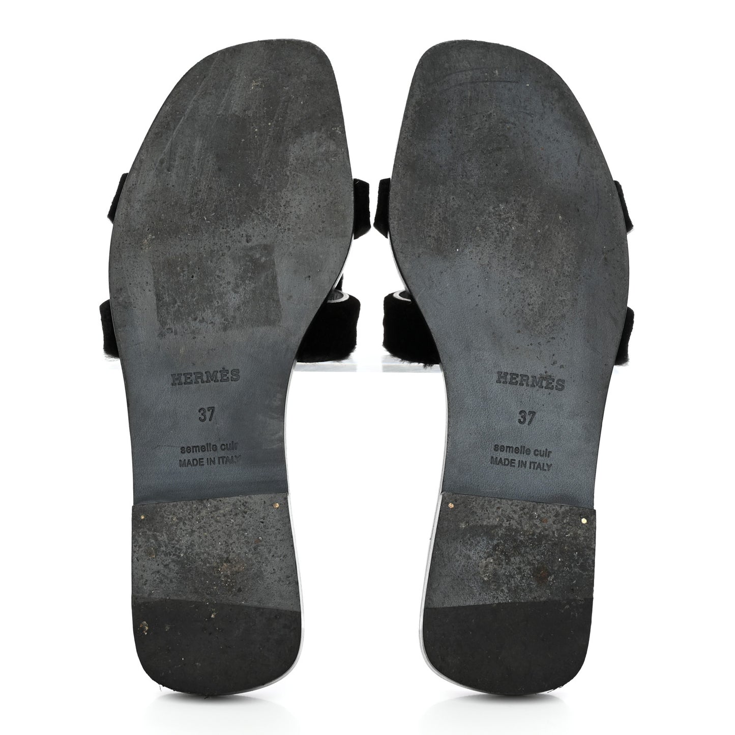 Mink Fur Oran Sandals 37 Black