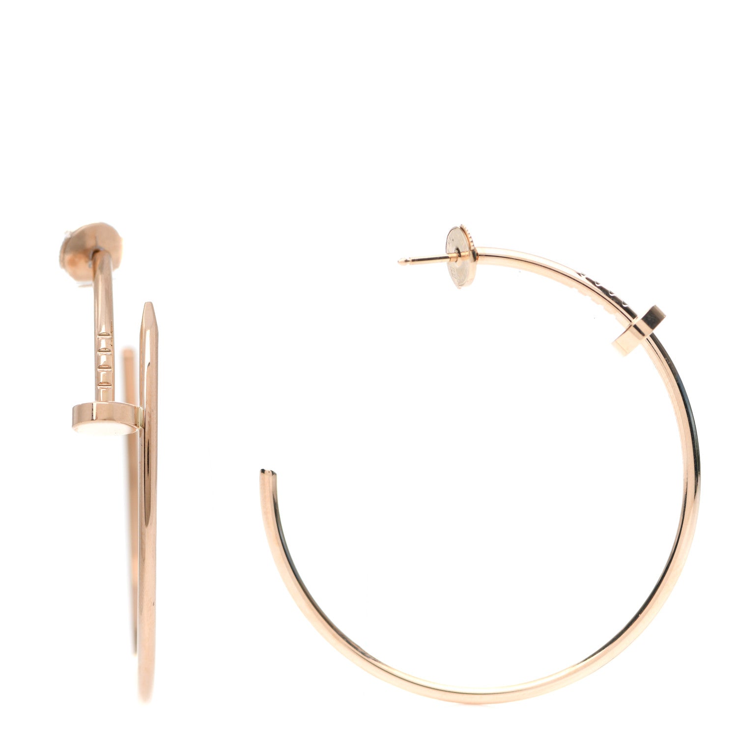 Cartier 18K Pink Gold Juste Un Clou Hoop Earrings 1 of 10