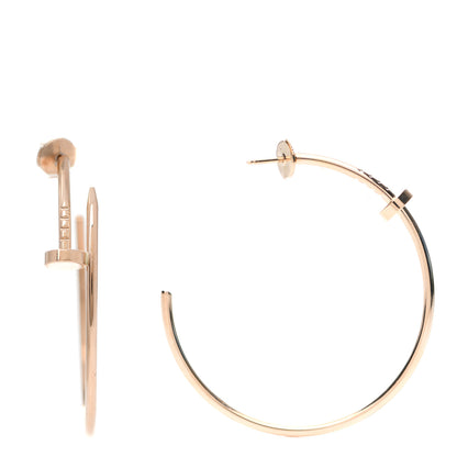 Cartier 18K Pink Gold Juste Un Clou Hoop Earrings 1 of 10