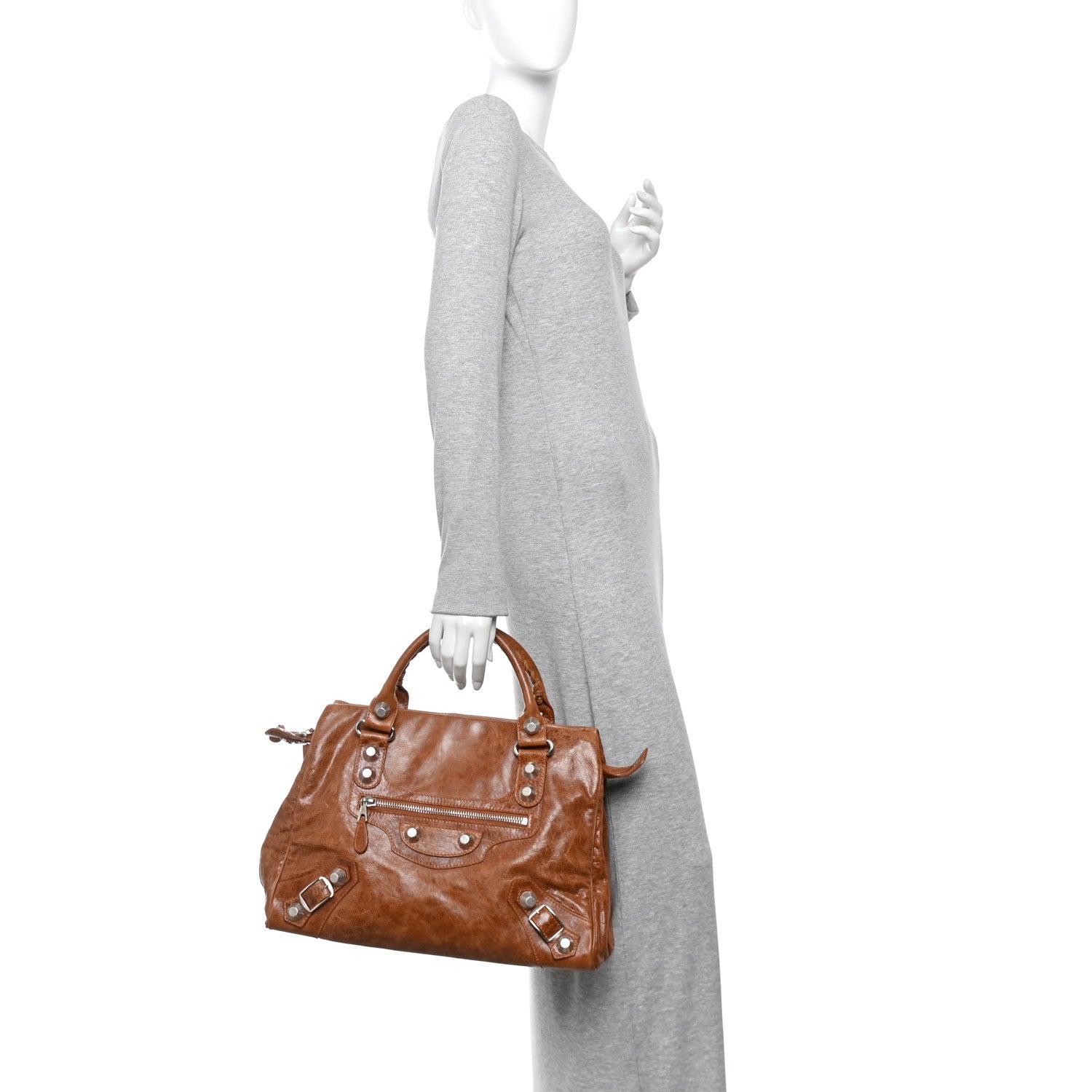 Balenciaga Agneau Giant 21 Silver Hardware Mid Day Brown 2 of 10