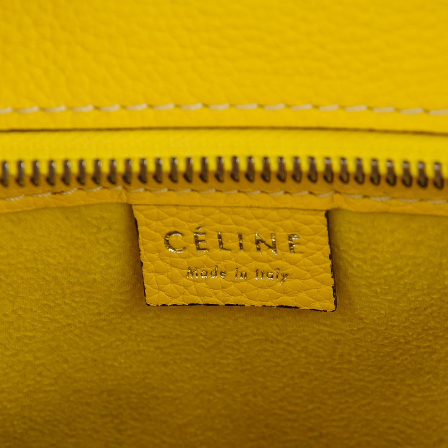 Celine Drummed Calfskin Nano Luggage Citron 7 of 8