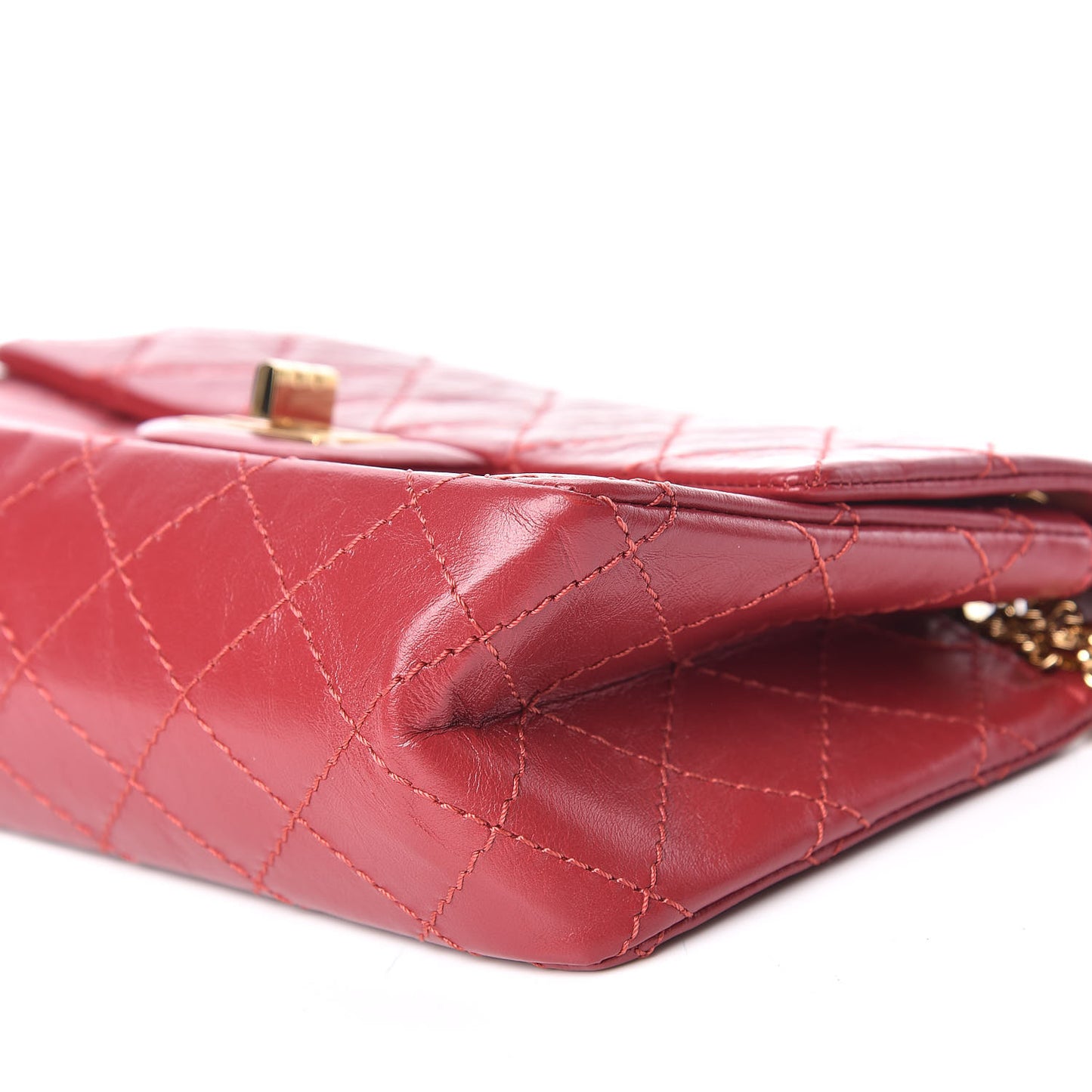 Aged Calfskin Quilted 2.55 Reissue Mini Flap Red