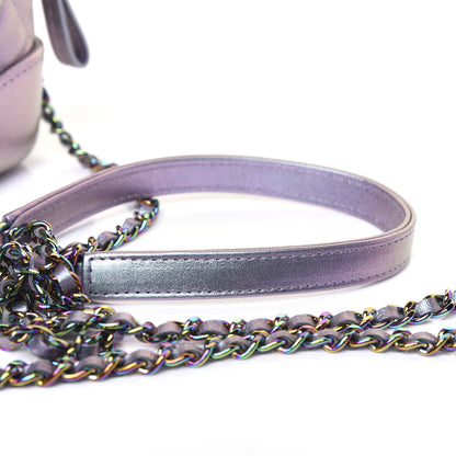 Chanel Iridescent Lambskin Calfskin Quilted Small Gabrielle Clutch With Chain Light Purple 13 of 13