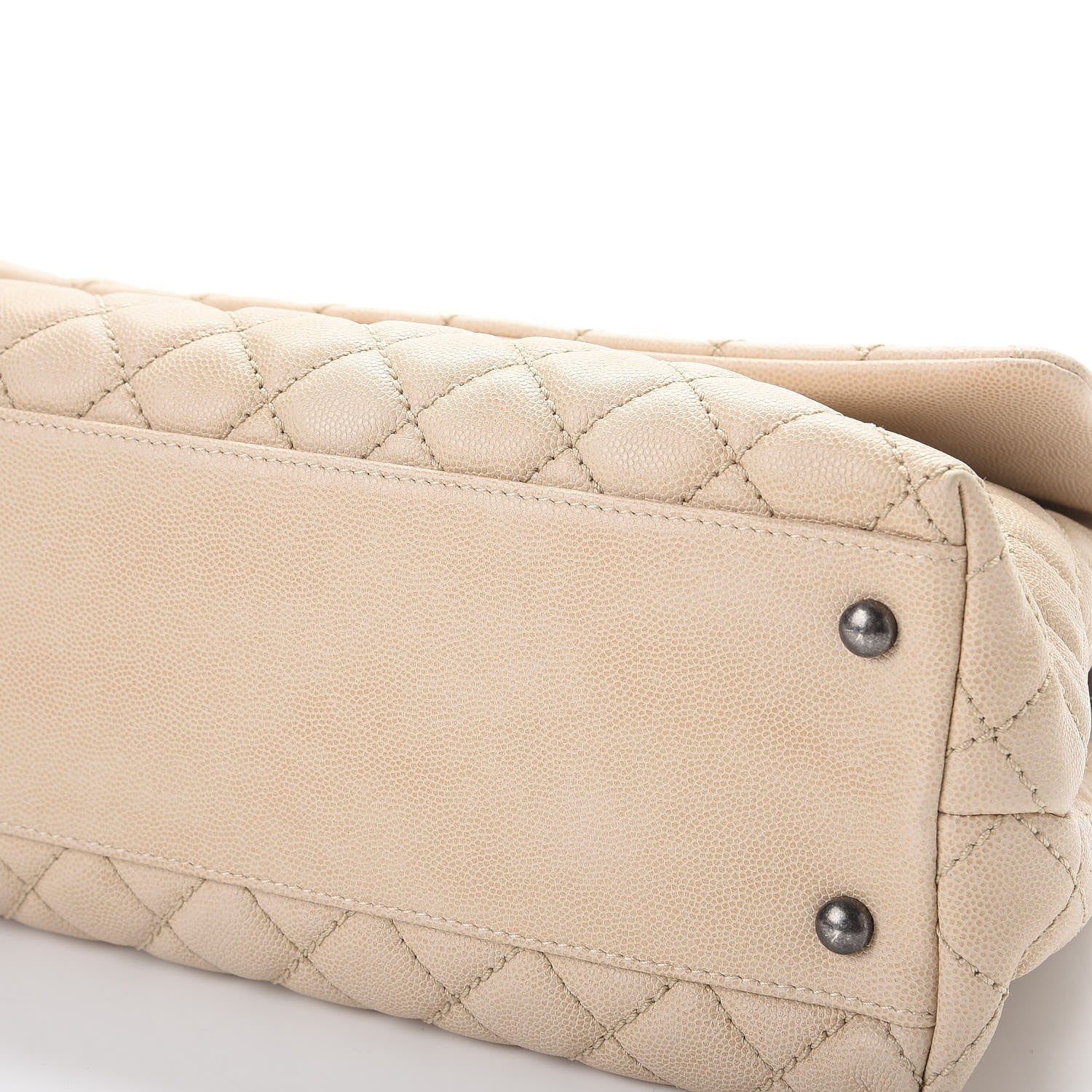 Chanel Caviar Quilted Medium Coco Handle Flap Light Beige 10 of 12