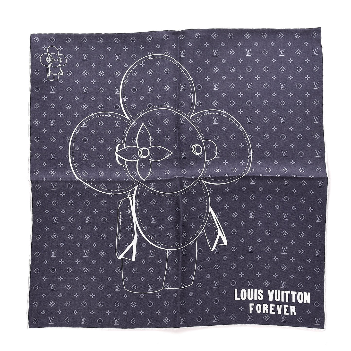 Silk Monogram Vivienne Pocket Square