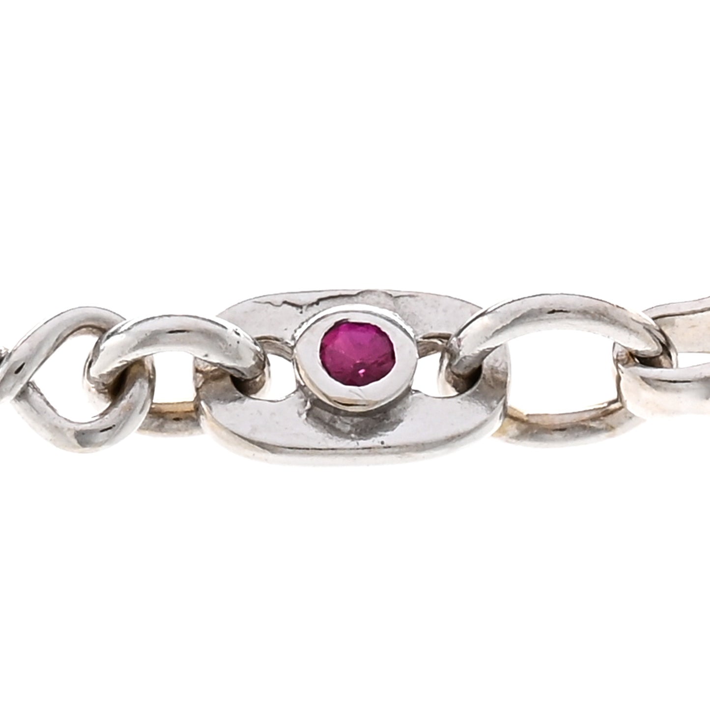 18K White Gold Diamond By the Inch Seven Station Dog Bone Necklace