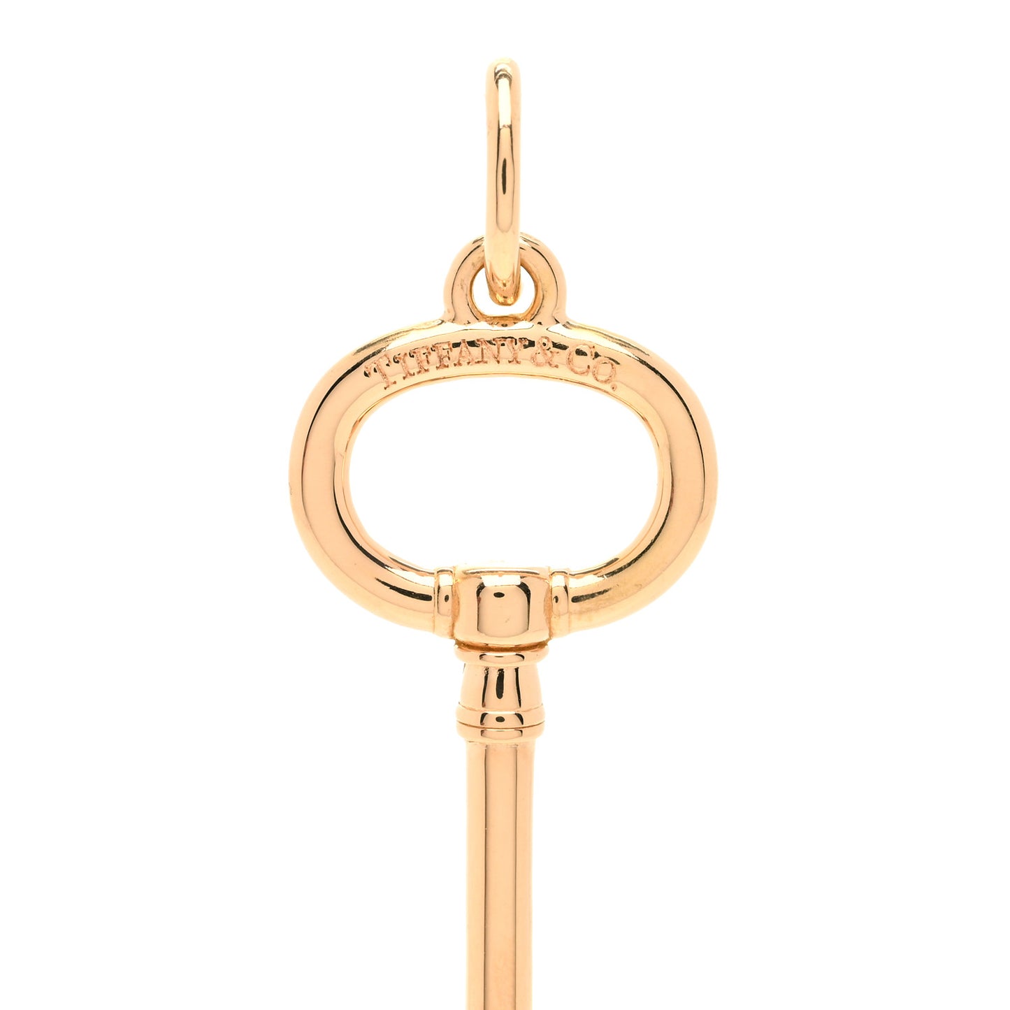 18K Rose Gold Small Oval Key Pendant