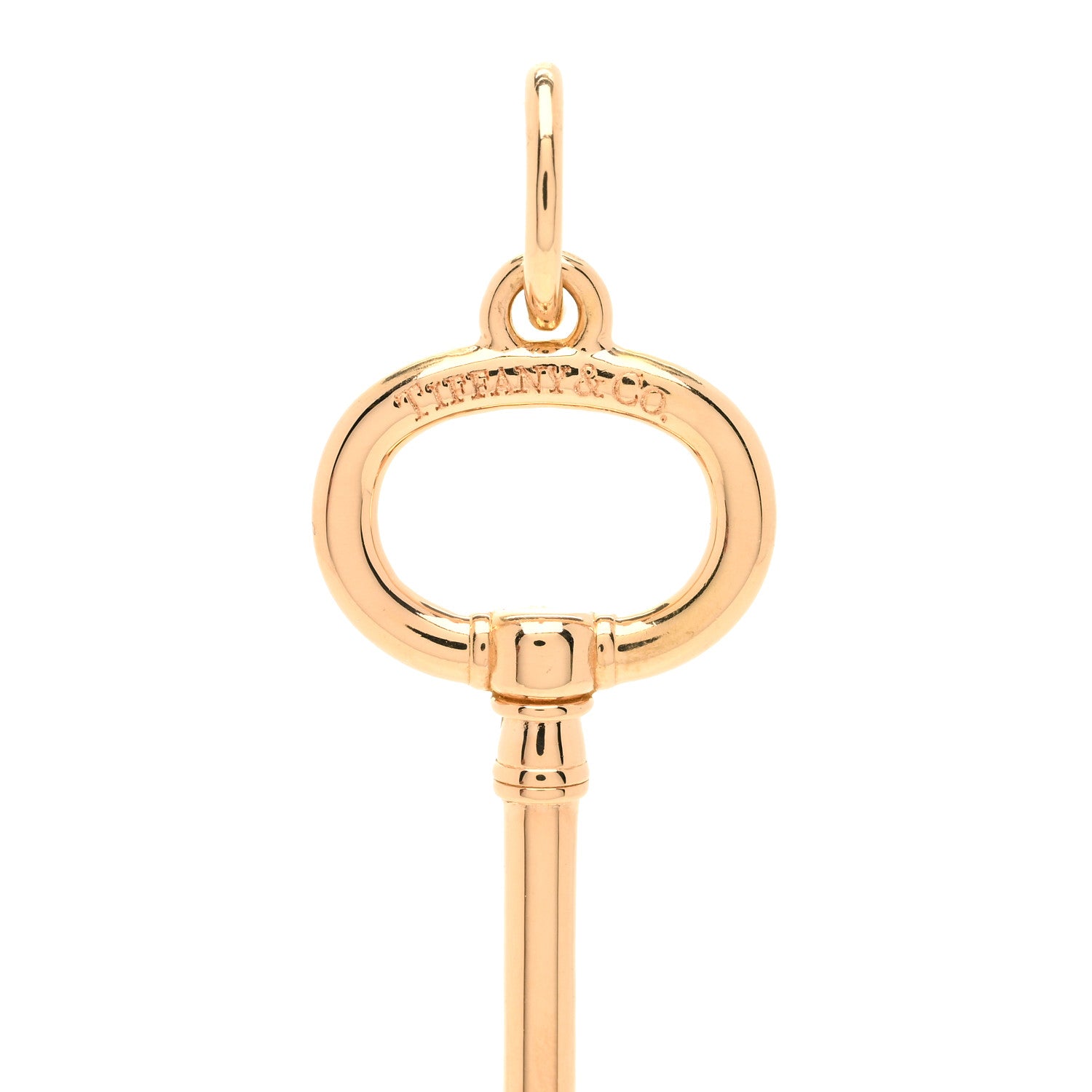 Tiffany 18K Rose Gold Small Oval Key Pendant 3 of 3