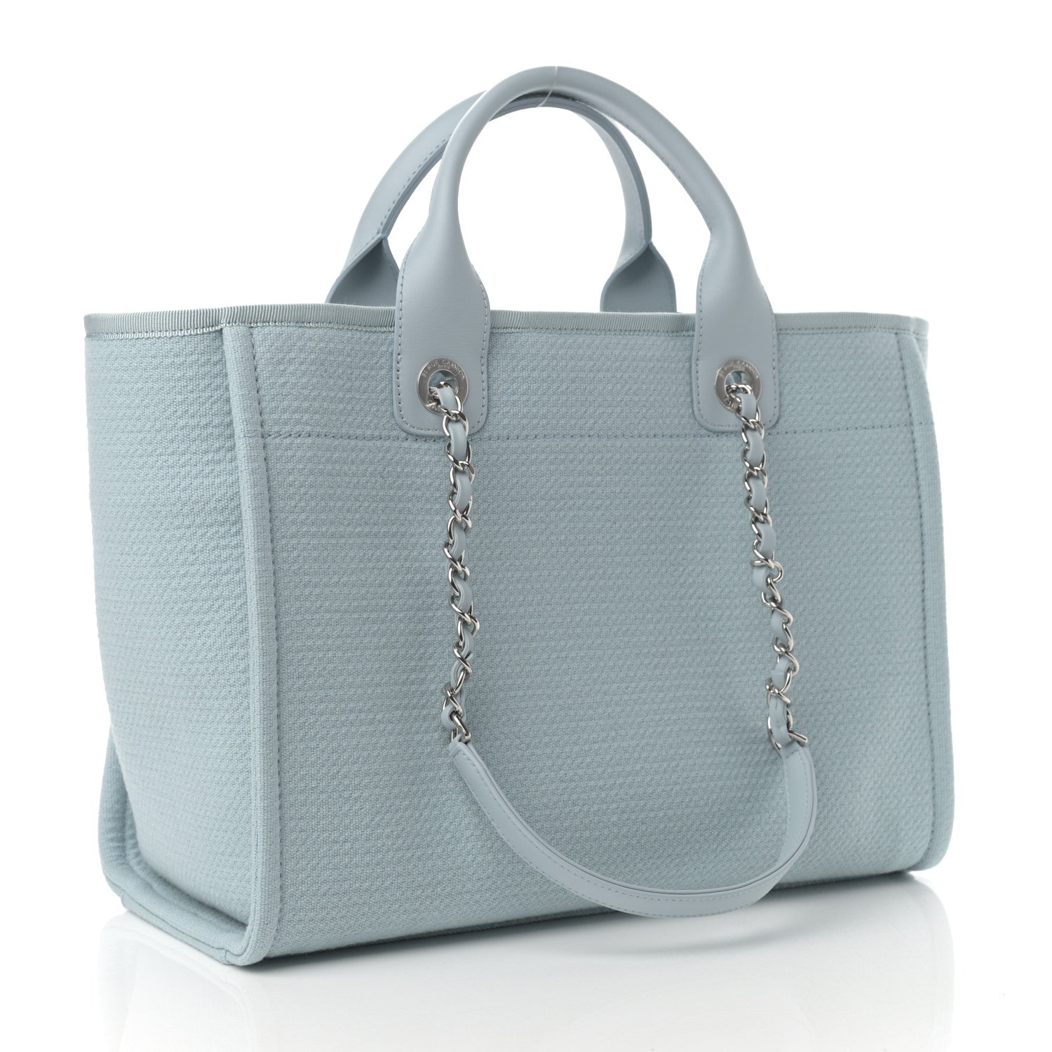 Chanel Mixed Fibers Small Deauville Tote Light Blue 3 of 11