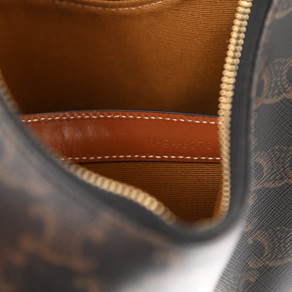 Celine Triomphe Canvas Calfskin Ava Shoulder Bag Tan 8 of 11