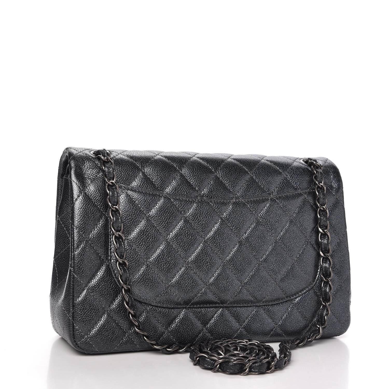 Chanel Pearly Caviar Quilted Jumbo Double Flap Black 3 of 11