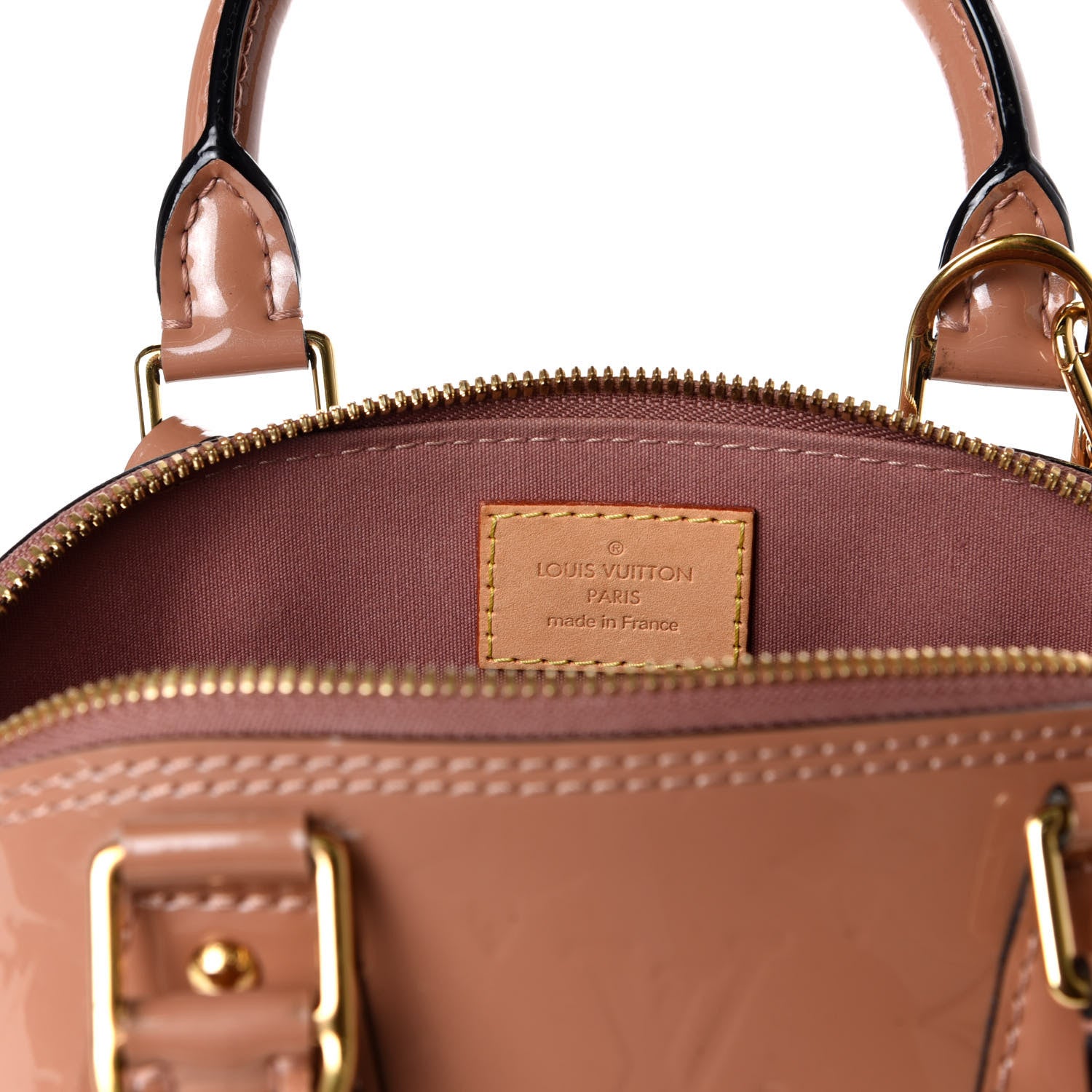 Louis Vuitton Vernis Alma BB Rose Velours 7 of 10
