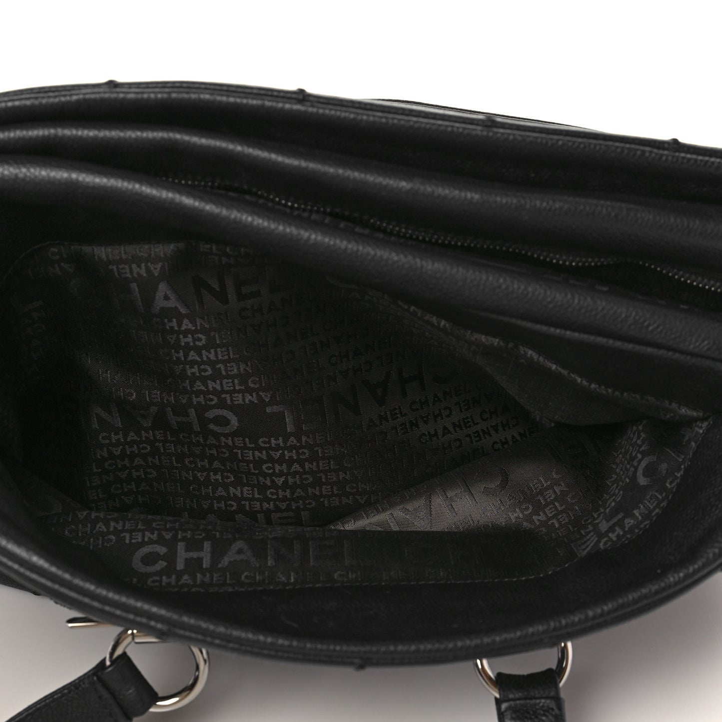 Caviar Square Stitched Large Tote Black
