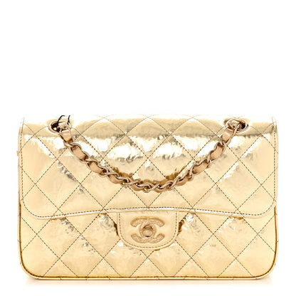 Chanel Hammered Metallic Calfskin Quilted Small Double Flap Gold 1 of 11