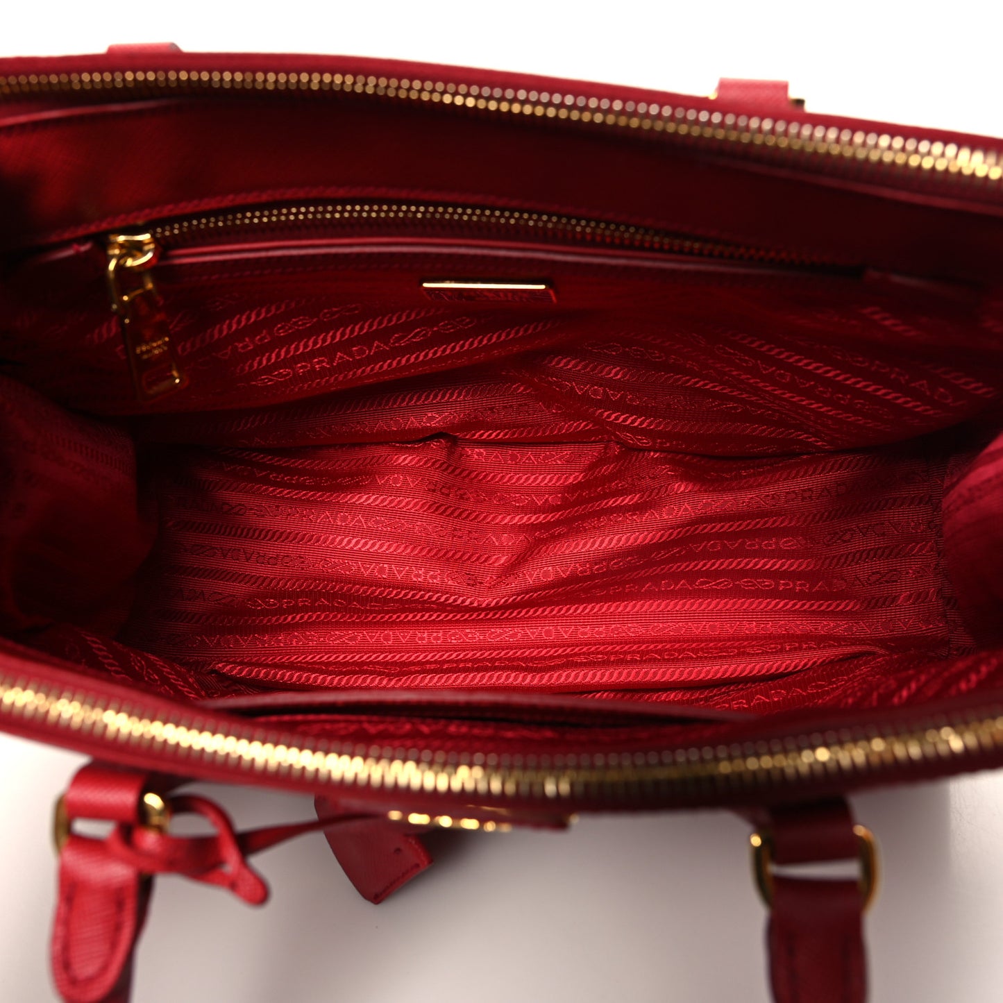 Saffiano Small Galleria Double Zip Tote Fuoco