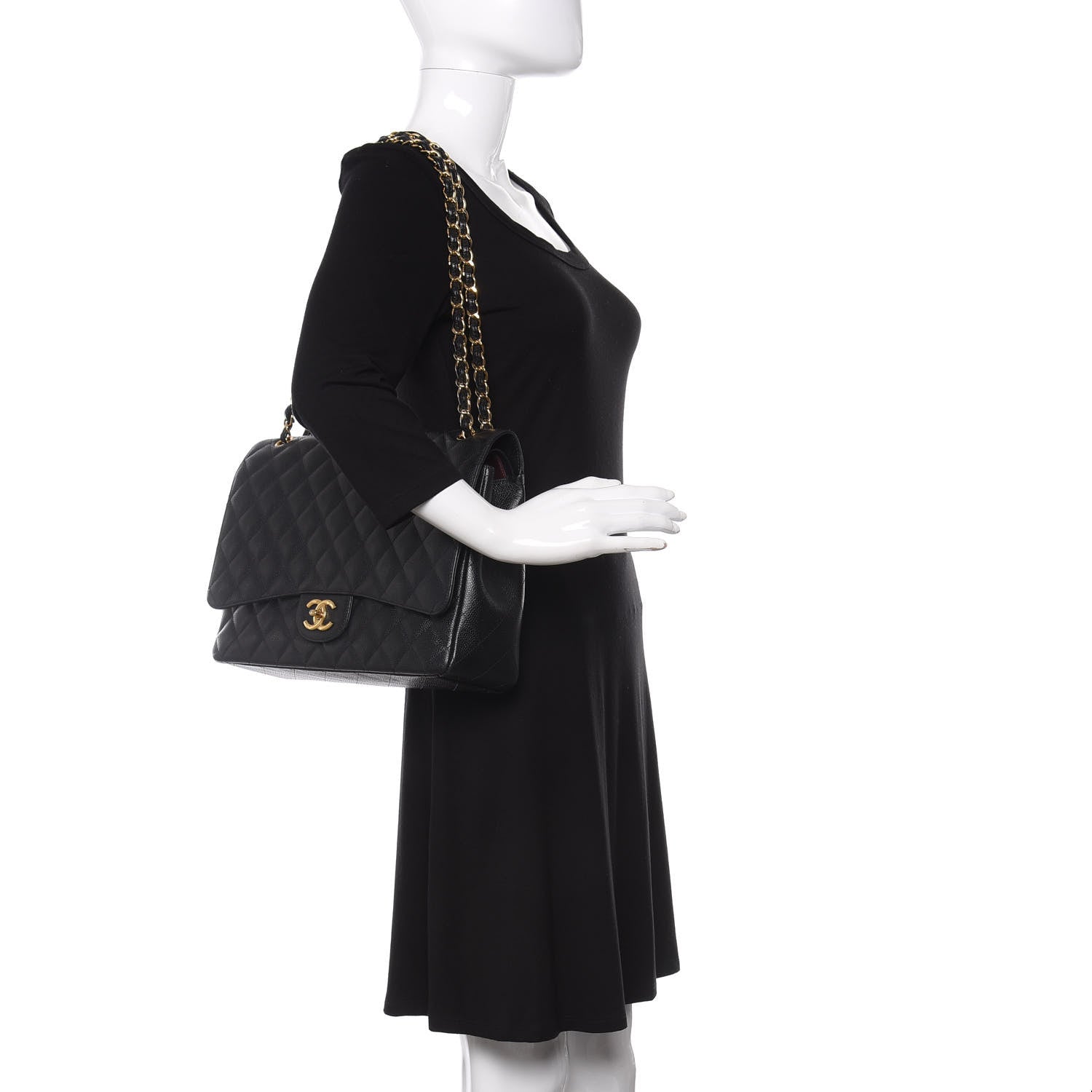Chanel Caviar Quilted Maxi Double Flap Black 2 of 10