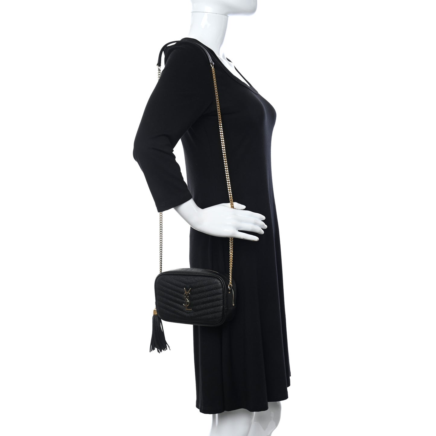 Grain De Poudre Matelasse Monogram Mini Lou Camera Bag Black