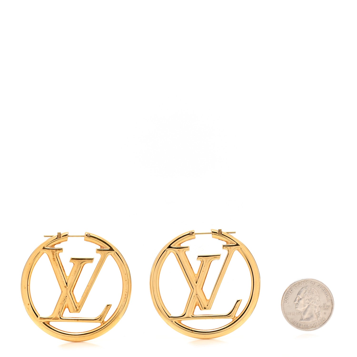 Louis Vuitton Metal Louise Hoop Earrings Gold 2 of 4