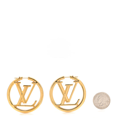 Louis Vuitton Metal Louise Hoop Earrings Gold 2 of 4