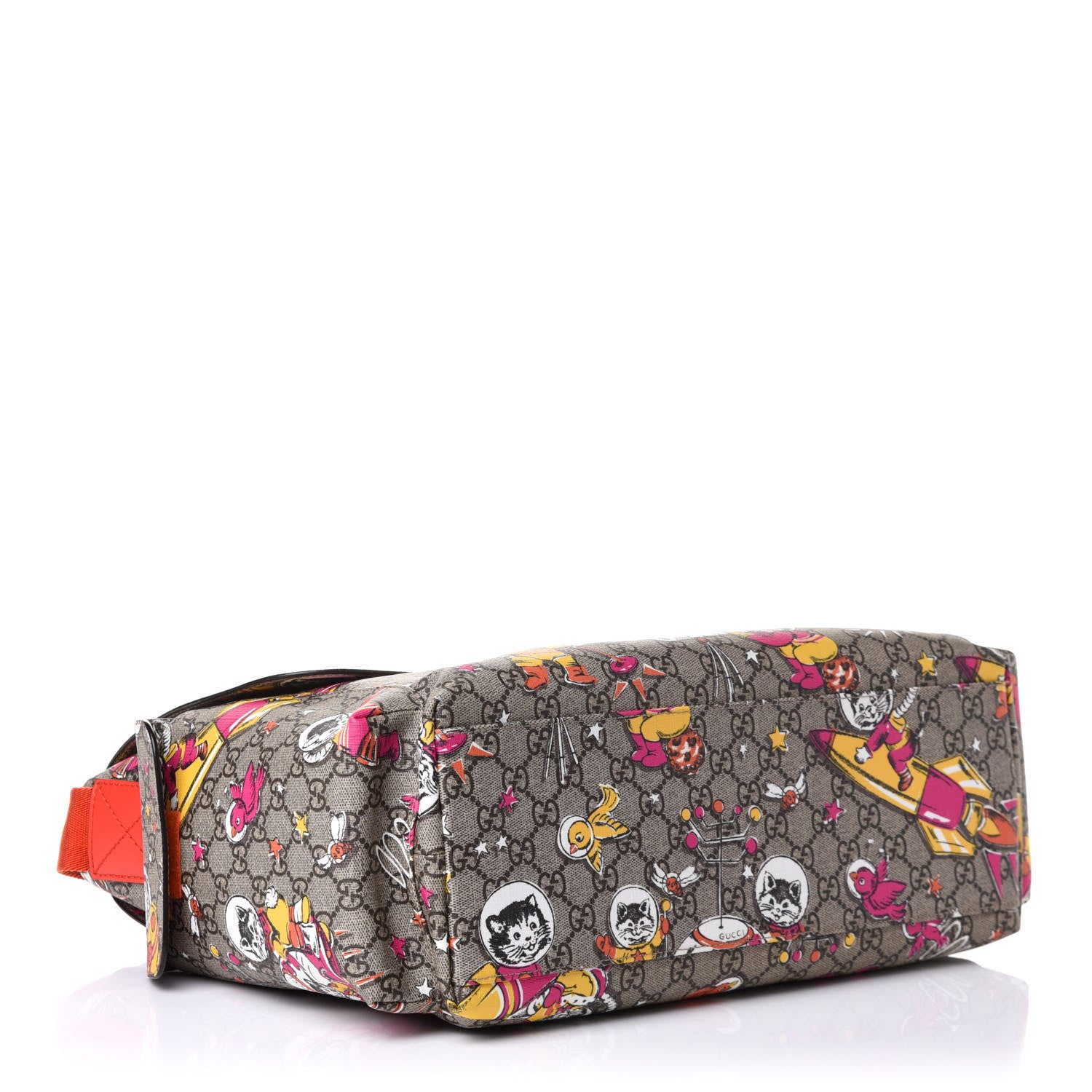 Gucci GG Supreme Monogram Space Cats Diaper Bag Orange 4 of 11