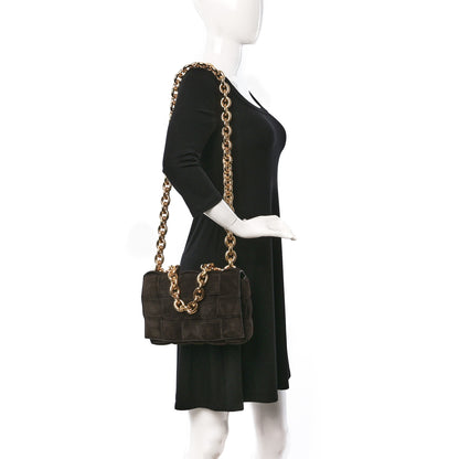 Bottega Veneta Suede Maxi Intrecciato Padded Chain Cassette Crossbody Bag Fondant 2 of 9