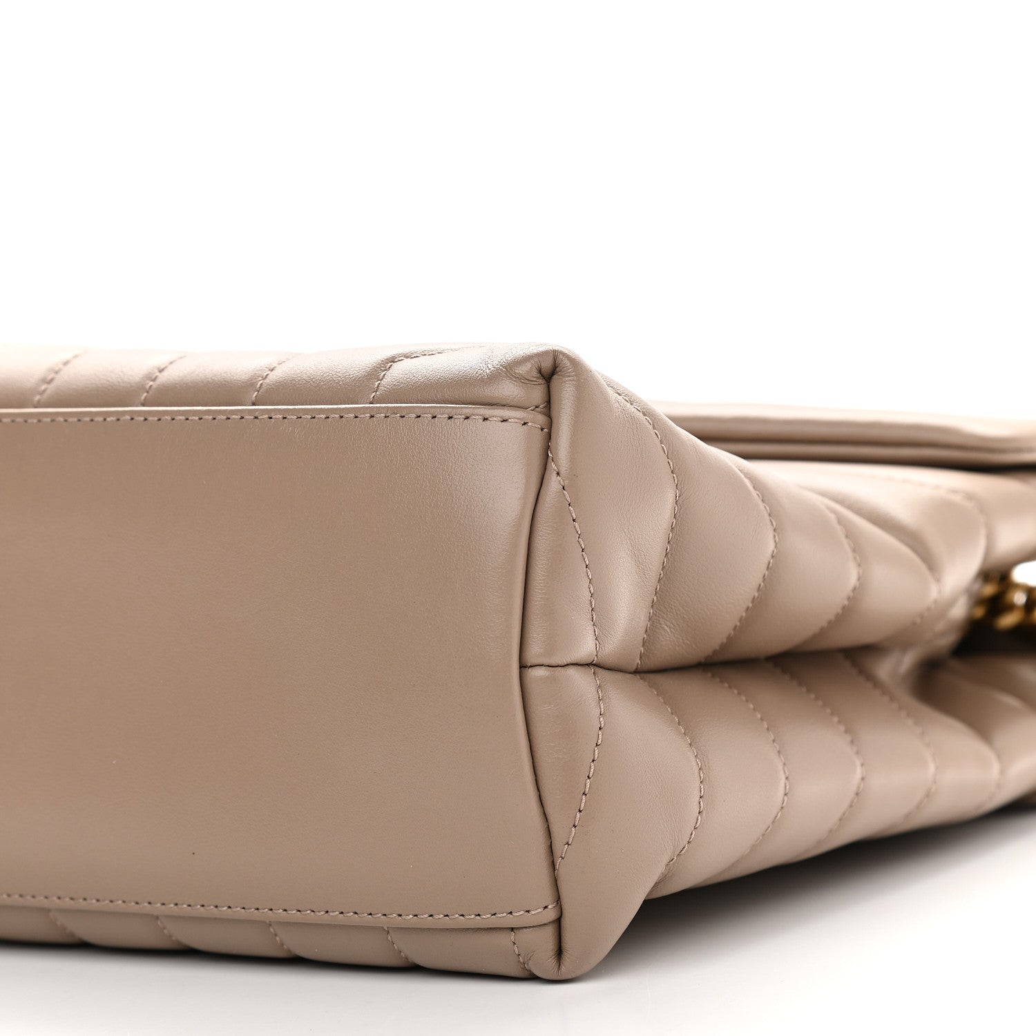 Saint Laurent Calfskin Y Quilted Monogram Medium Loulou Chain Satchel Dark Beige 8 of 10