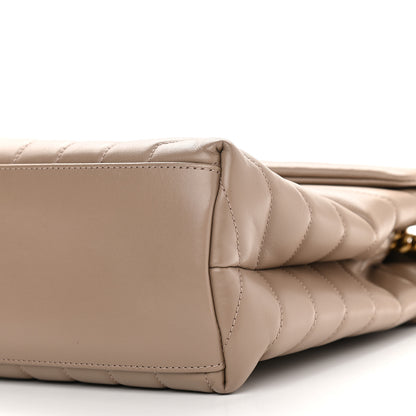 Saint Laurent Calfskin Y Quilted Monogram Medium Loulou Chain Satchel Dark Beige 8 of 10