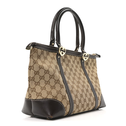 Gucci Monogram Small Lovely Heart Tote Dark Brown 3 of 10