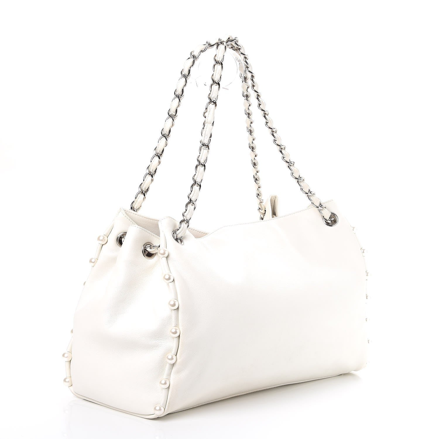 Chanel Lambskin Pearl Obsession Tote White 3 of 19